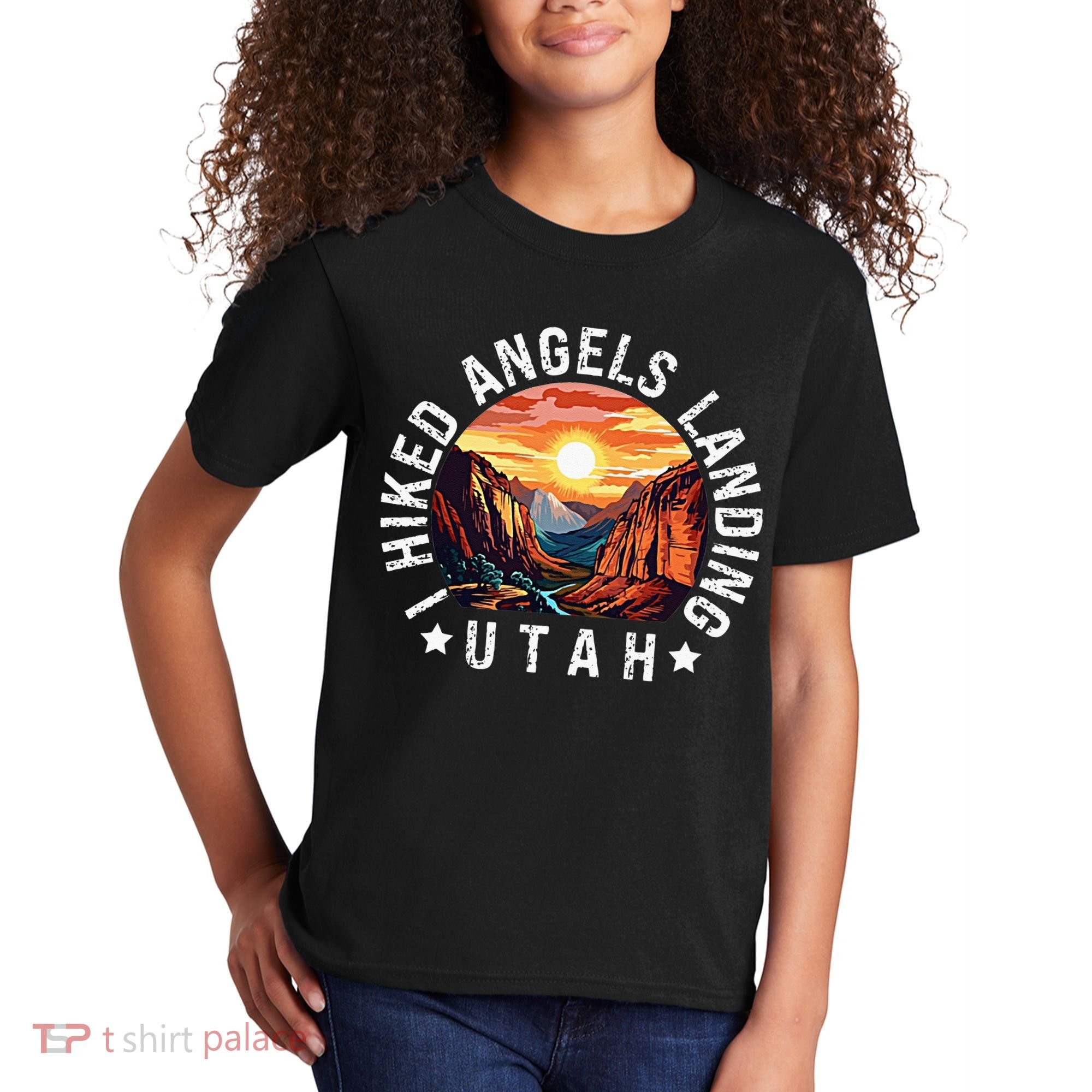 Retro Utah I Hiked Angels Landing Kids T-Shirt