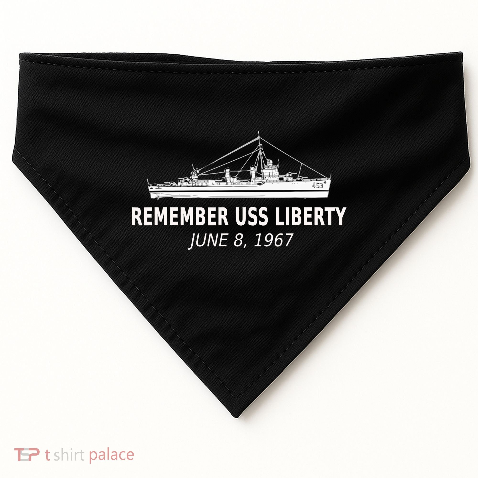Remember Uss Liberty June 8 1967 USA-Made Doggie Bandana
