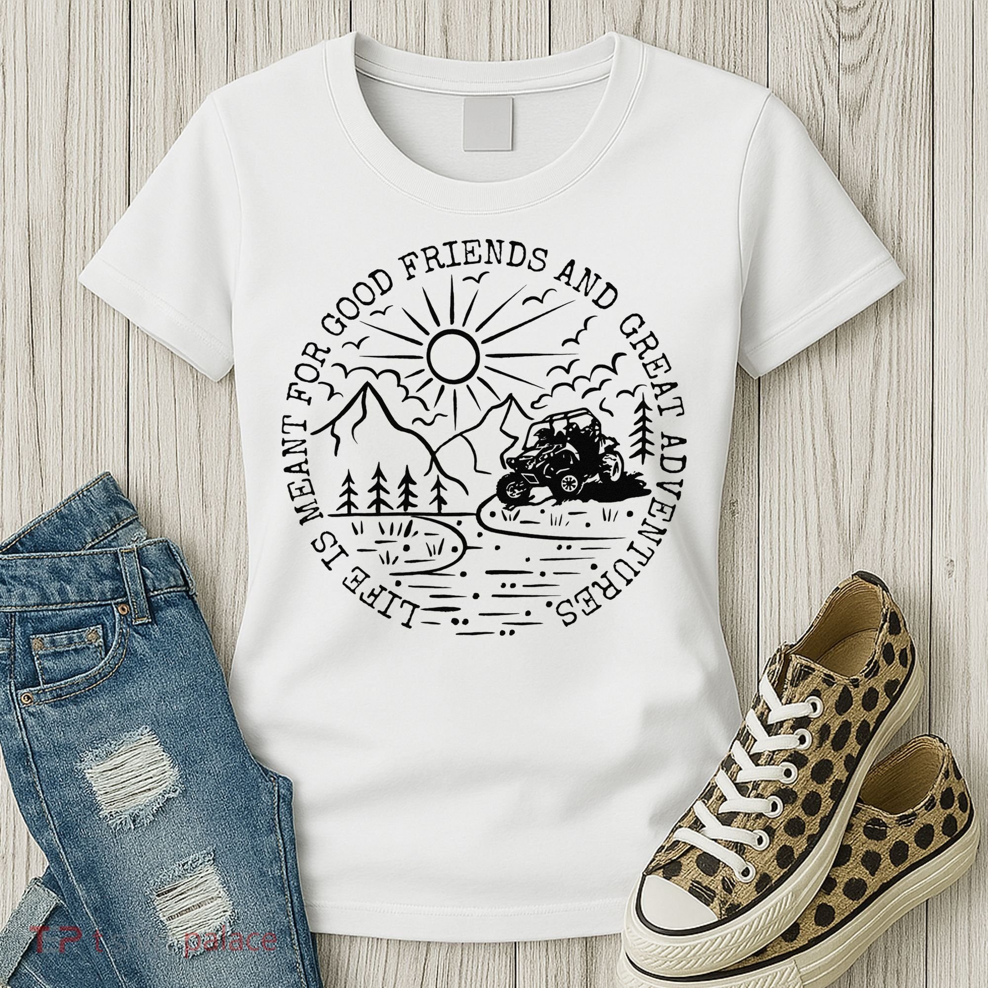 Retro UTV Life Great Adventure Side By Side Rider Mud Riding Women's T-Shirt