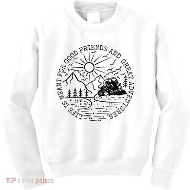 Retro UTV Life Great Adventure Side By Side Rider Mud Riding Kids Sweatshirt