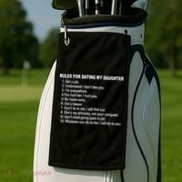Rules For Dating My Daughter Father's Day Golf Towel thumb 2
