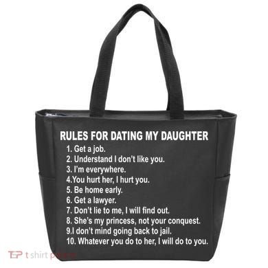 Rules For Dating My Daughter Father's Day Tote Bag