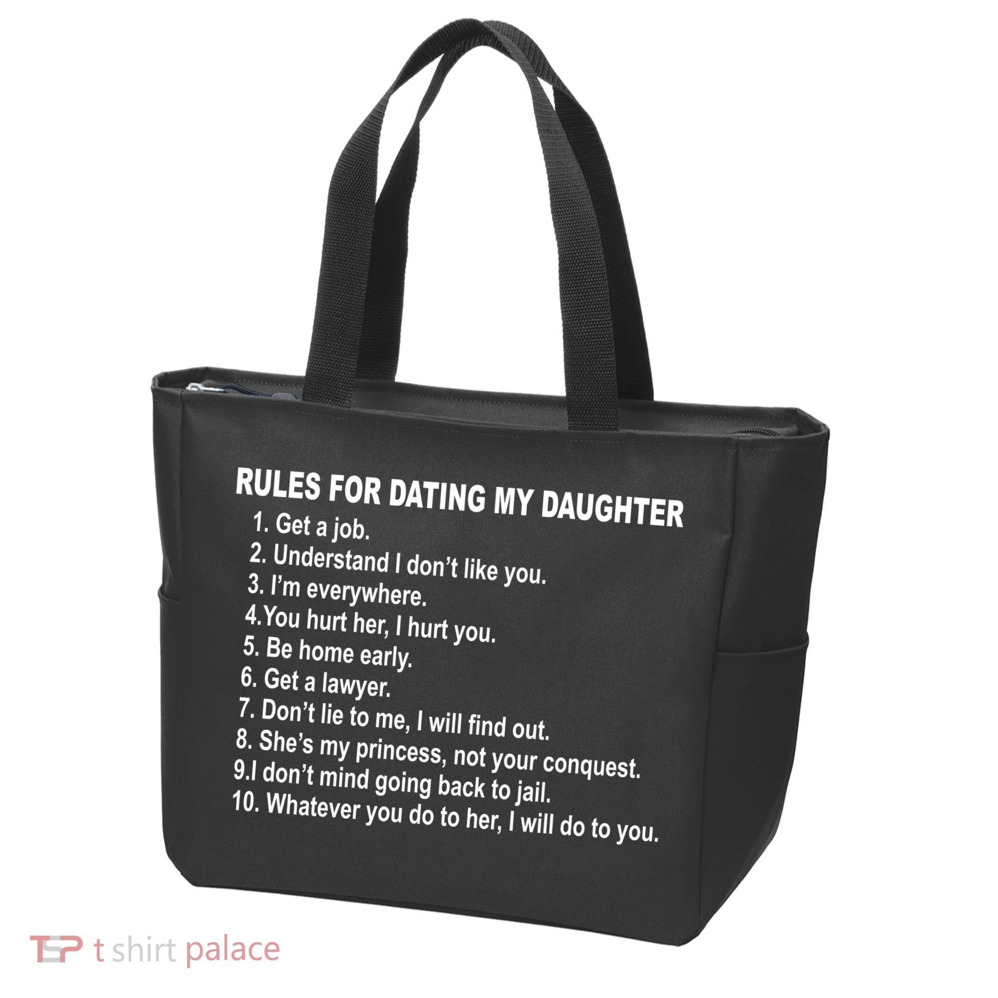 Rules For Dating My Daughter Father's Day Tote Bag