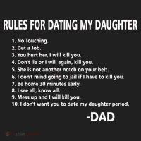 Rules For Dating MY Daughter Funny Golf Towel thumb 3