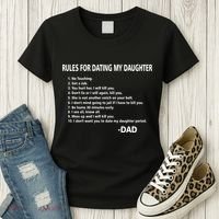 Rules For Dating MY Daughter Funny Women's T-Shirt thumb 3