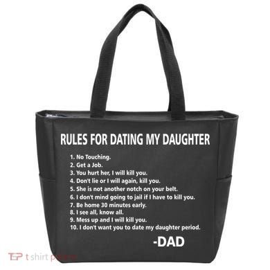 Rules For Dating MY Daughter Funny Tote Bag