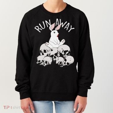 Run Away Bloody Bunny Skeleton Women's Sweatshirt