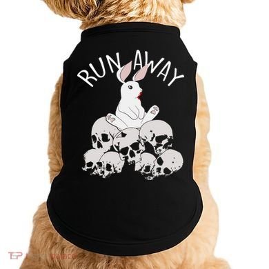 Run Away Bloody Bunny Skeleton Doggie Tank