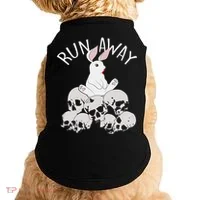 Run Away Bloody Bunny Skeleton Doggie Tank thumb 0
