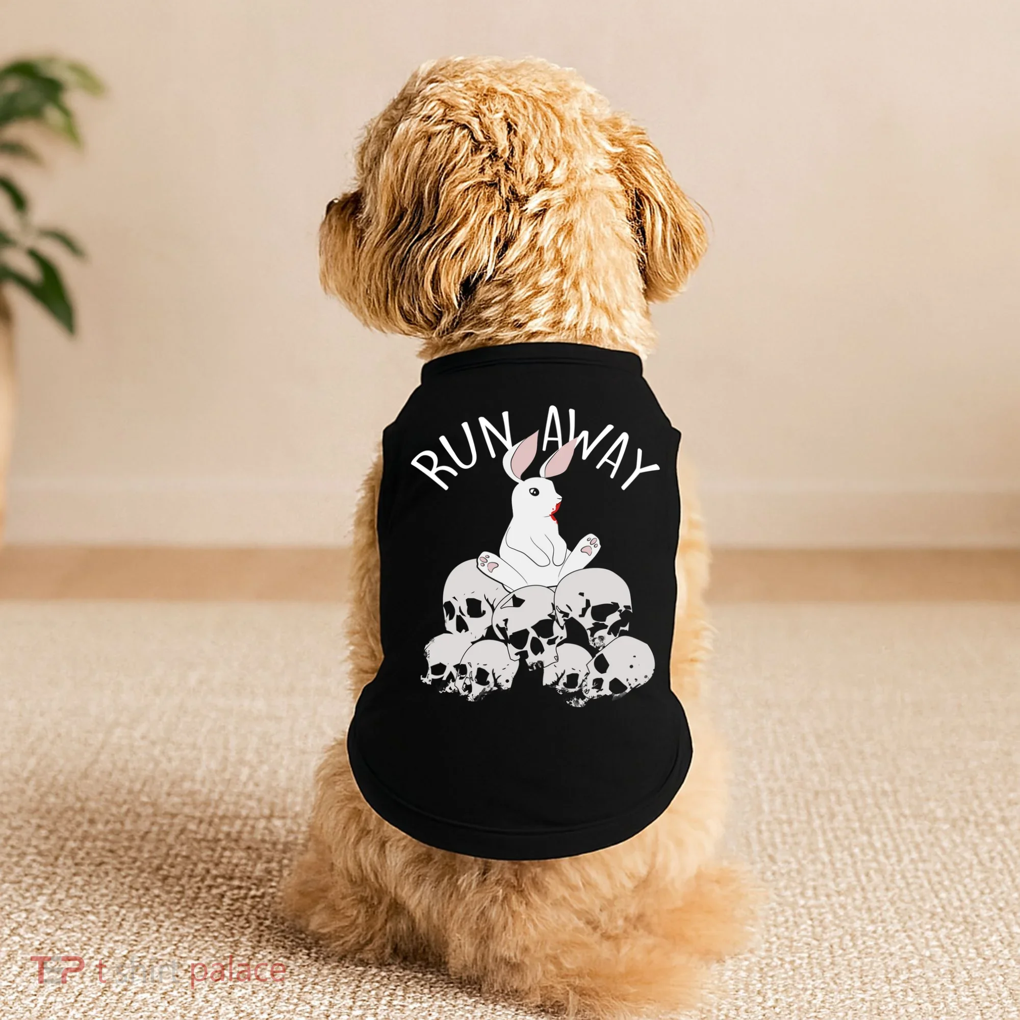 Run Away Bloody Bunny Skeleton Doggie Tank