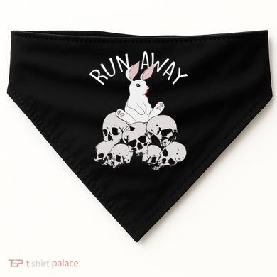 Run Away Bloody Bunny Skeleton USA-Made Doggie Bandana