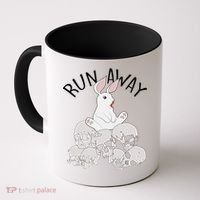 Run Away Bloody Bunny Skeleton Coffee Mug thumb 0