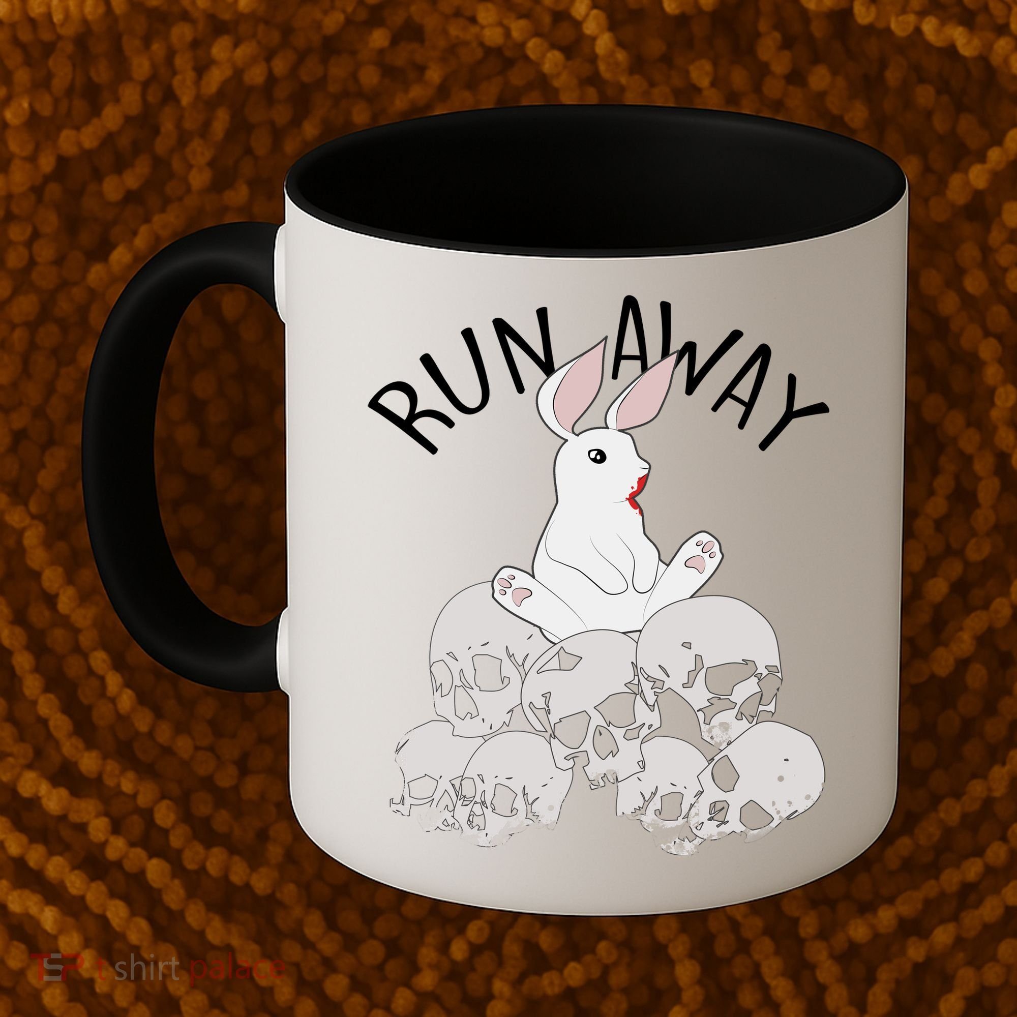 Run Away Bloody Bunny Skeleton Coffee Mug