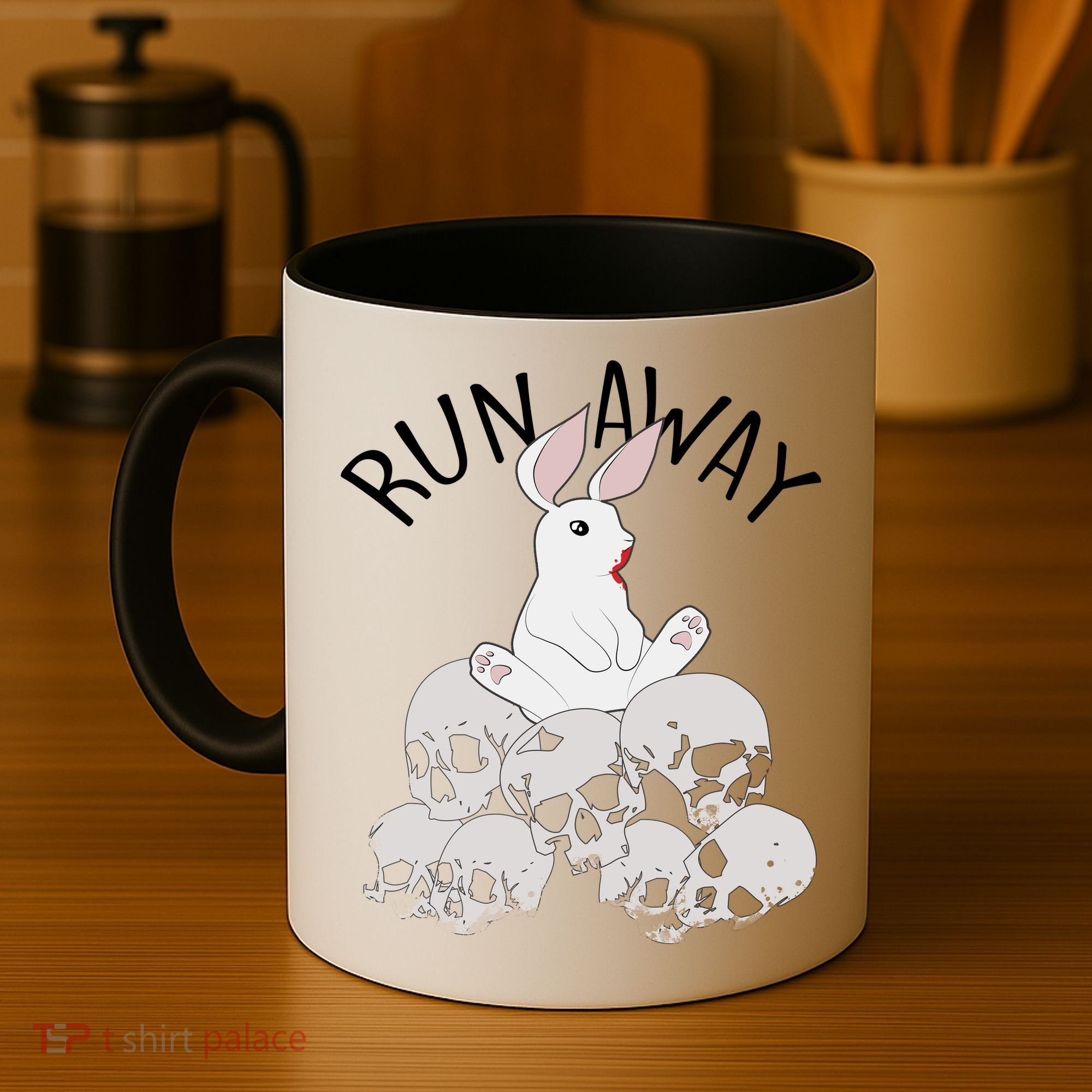Run Away Bloody Bunny Skeleton Coffee Mug