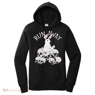 Run Away Bloody Bunny Skeleton Women's Hoodie