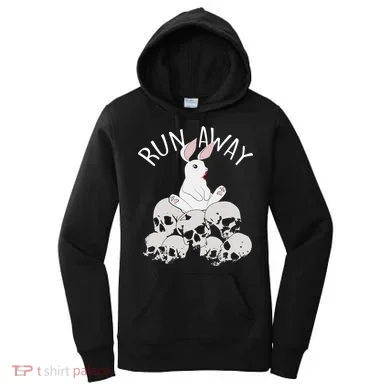 Run Away Bloody Bunny Skeleton Women's Hoodie