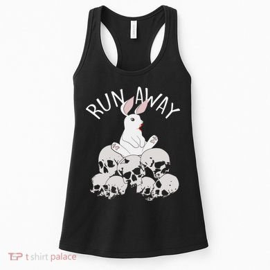 Run Away Bloody Bunny Skeleton Women's Tank Top