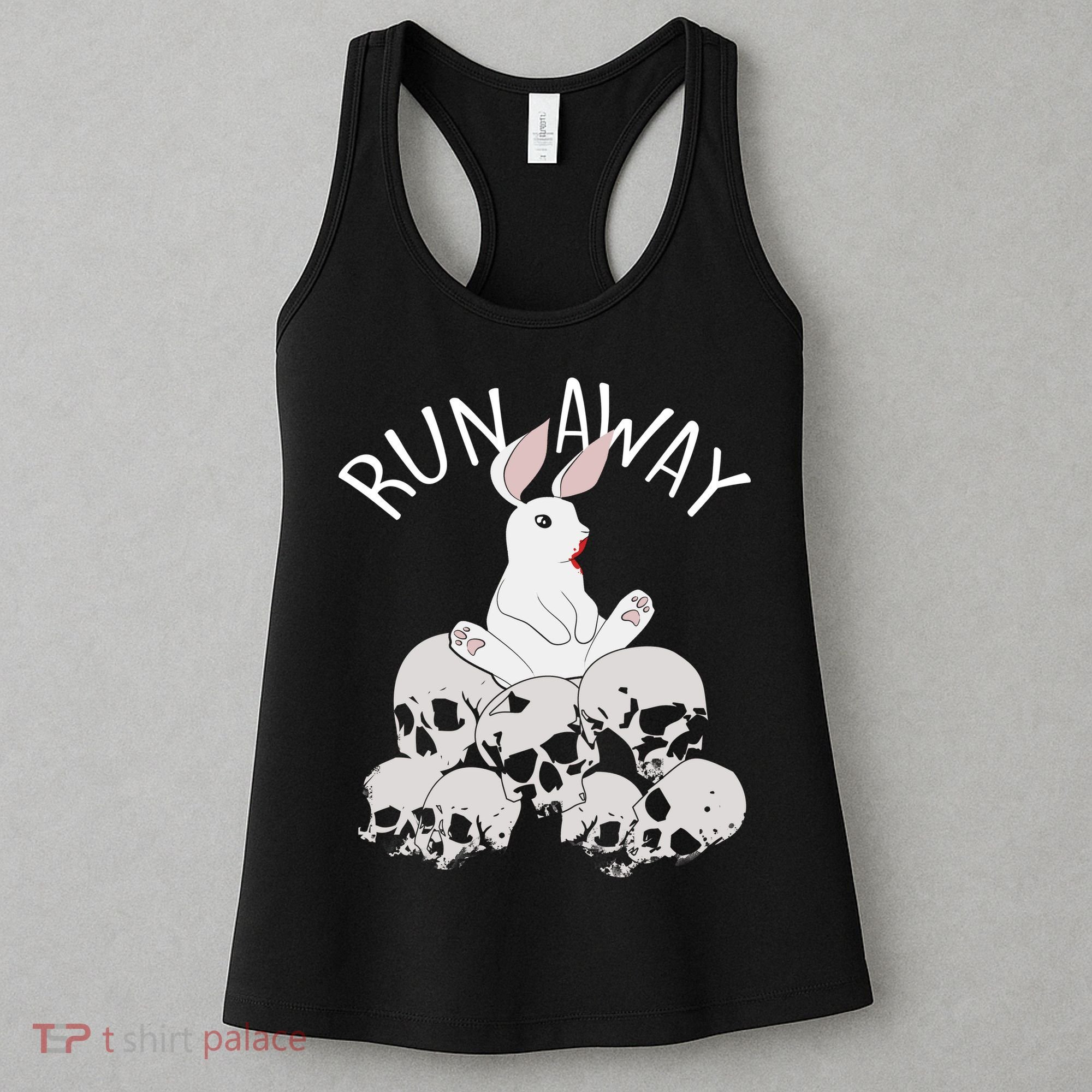 Run Away Bloody Bunny Skeleton Women's Tank Top