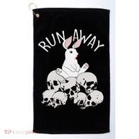 Run Away Bloody Bunny Skeleton Golf Towel thumb 0