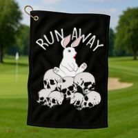 Run Away Bloody Bunny Skeleton Golf Towel thumb 1