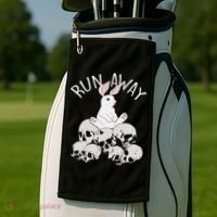 Run Away Bloody Bunny Skeleton Golf Towel thumb 2