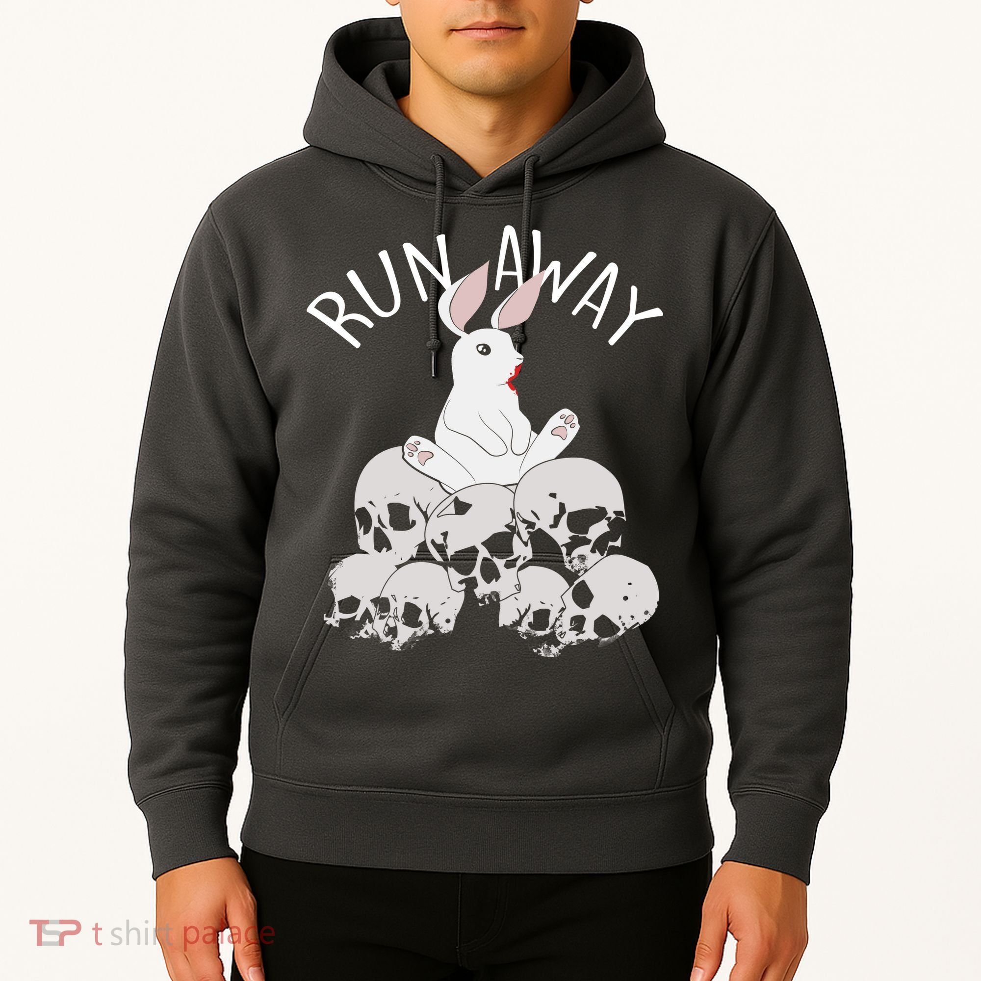 Run Away Bloody Bunny Skeleton Hoodie