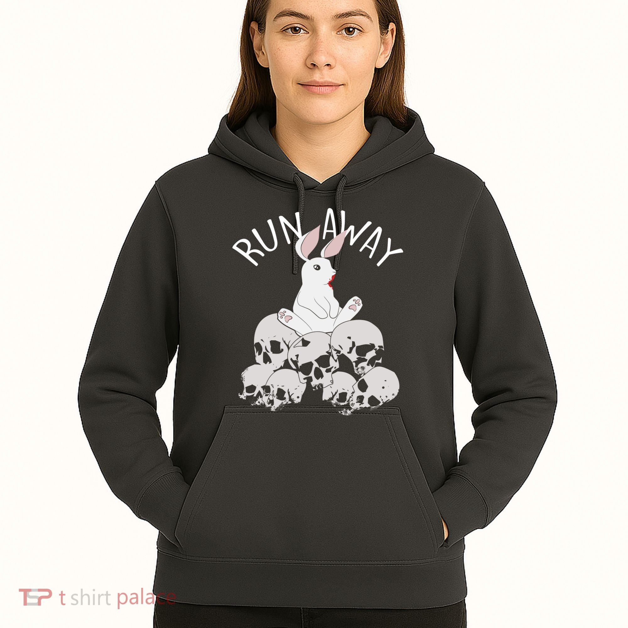 Run Away Bloody Bunny Skeleton Hoodie