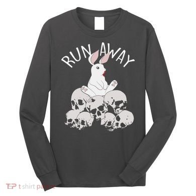 Run Away Bloody Bunny Skeleton Long Sleeve Shirt