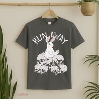 Run Away Bloody Bunny Skeleton T-Shirt thumb 2