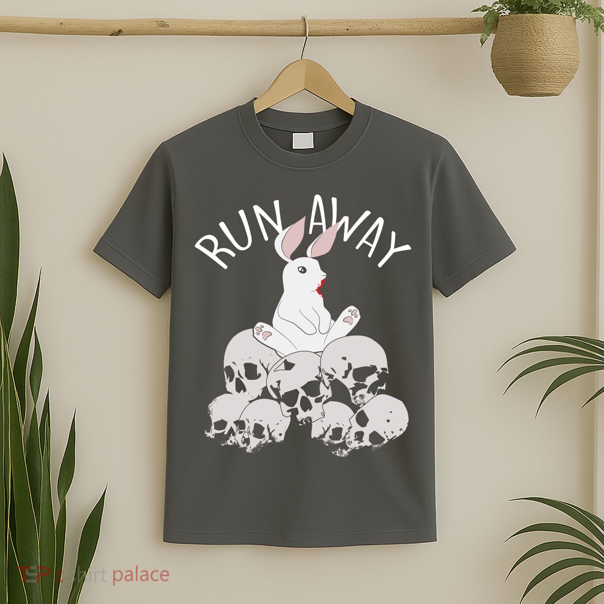 Run Away Bloody Bunny Skeleton T-Shirt