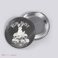 Run Away Bloody Bunny Skeleton Button thumb 0