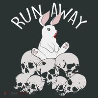 Run Away Bloody Bunny Skeleton Button thumb 1