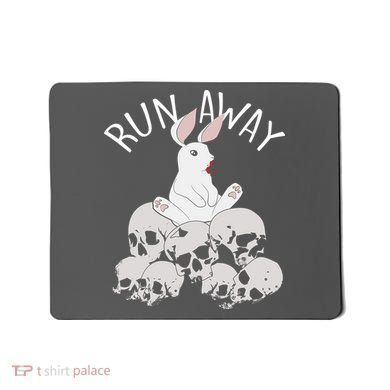 Run Away Bloody Bunny Skeleton Mousepad
