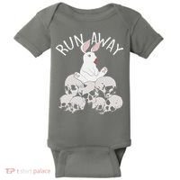 Run Away Bloody Bunny Skeleton Baby Bodysuit thumb 0