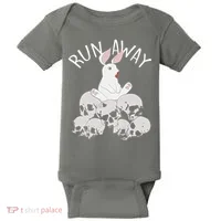 Run Away Bloody Bunny Skeleton Baby Bodysuit thumb 0