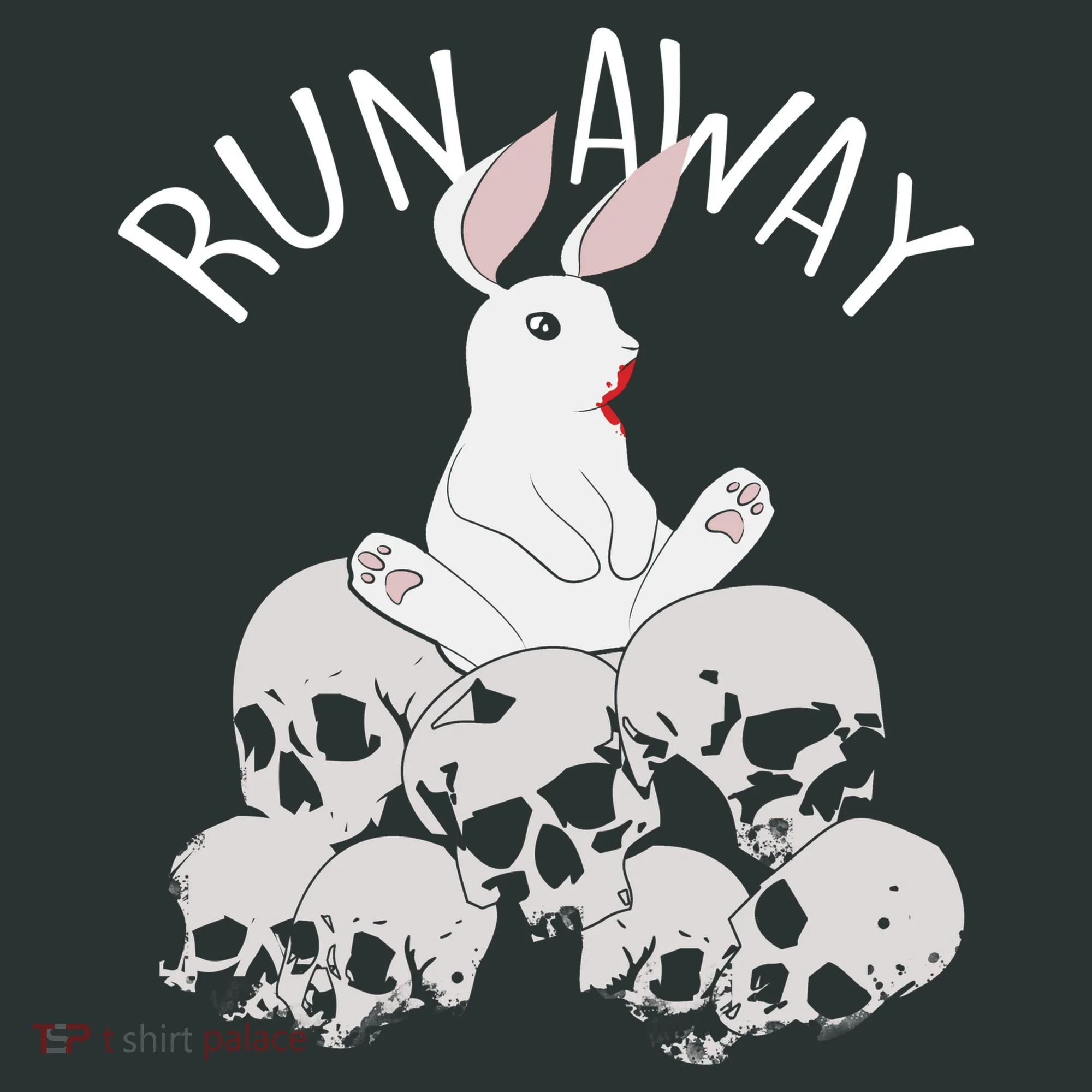 Run Away Bloody Bunny Skeleton Baby Bodysuit