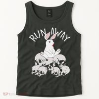 Run Away Bloody Bunny Skeleton Tank Top thumb 2