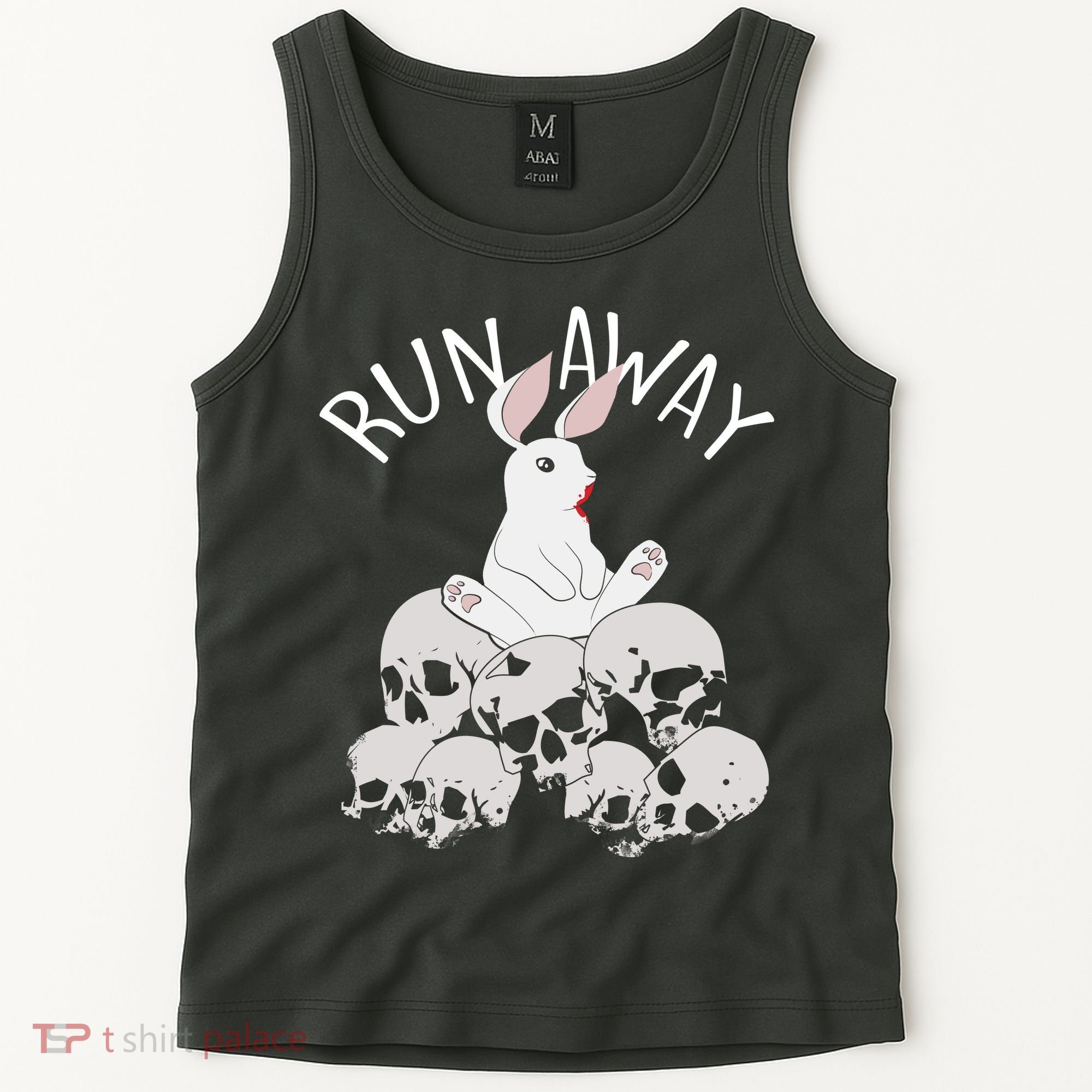 Run Away Bloody Bunny Skeleton Tank Top