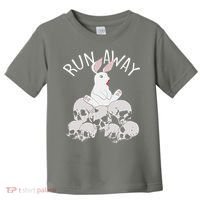 Run Away Bloody Bunny Skeleton Toddler T-Shirt thumb 0
