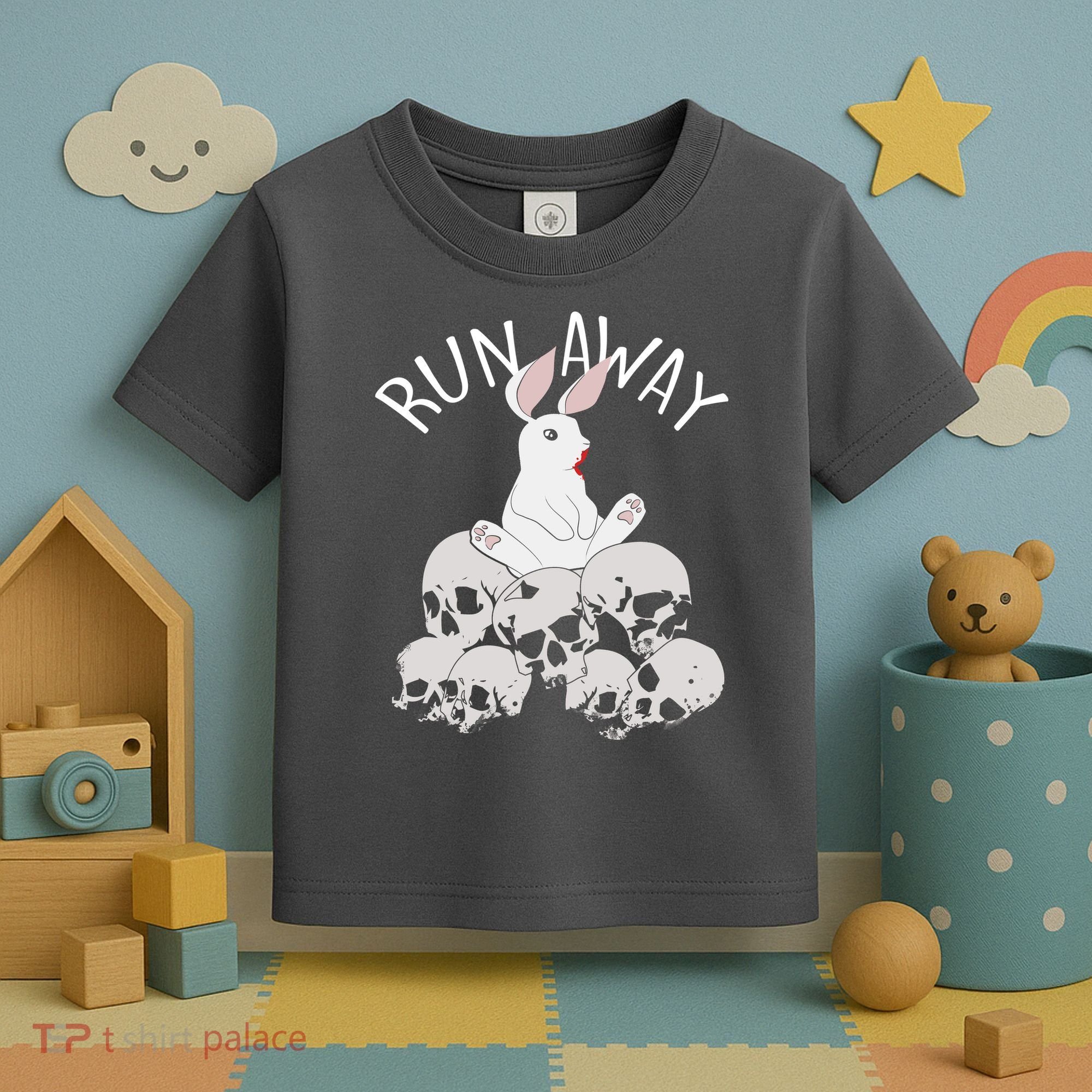 Run Away Bloody Bunny Skeleton Toddler T-Shirt