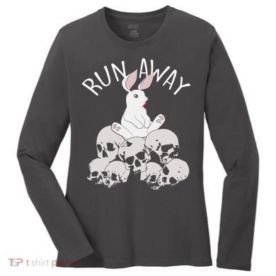 Run Away Bloody Bunny Skeleton Women's Long Sleeve Shirt