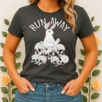 Run Away Bloody Bunny Skeleton Women's T-Shirt thumb 2