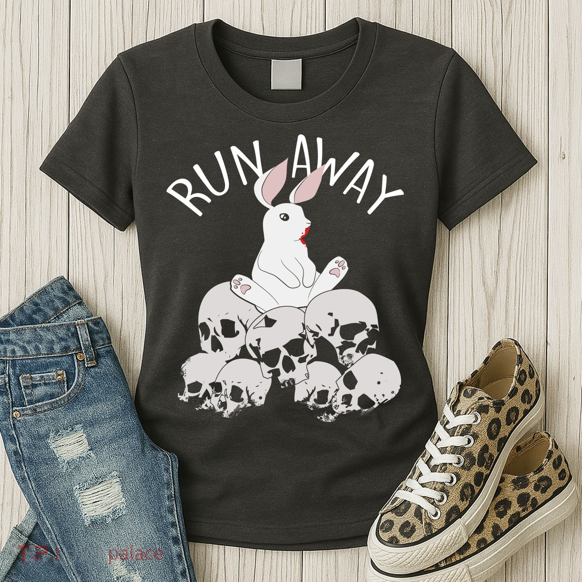 Run Away Bloody Bunny Skeleton Women's T-Shirt