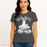 Run Away Bloody Bunny Skeleton Women's T-Shirt thumb 4