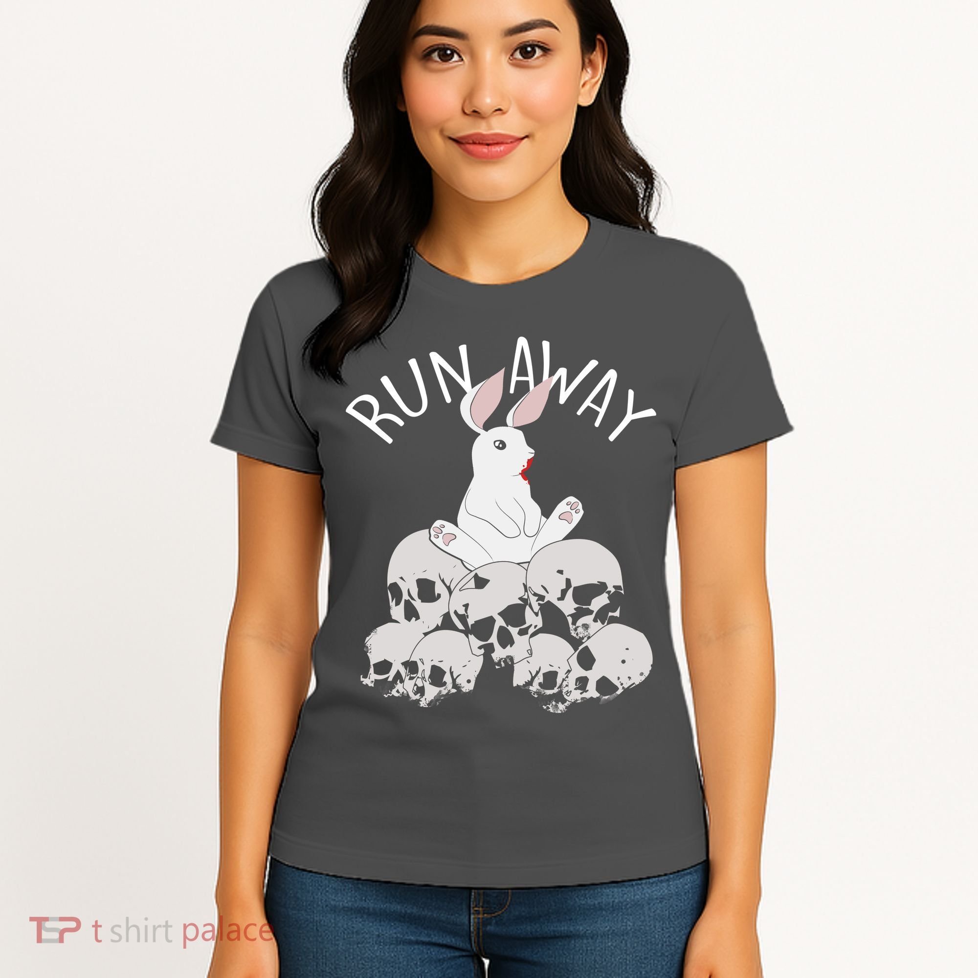 Run Away Bloody Bunny Skeleton Women's T-Shirt