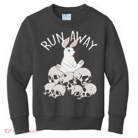 Run Away Bloody Bunny Skeleton Kids Sweatshirt thumb 0