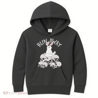 Run Away Bloody Bunny Skeleton Kids Hoodie thumb 0