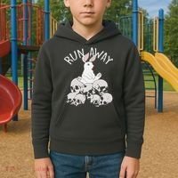 Run Away Bloody Bunny Skeleton Kids Hoodie thumb 2