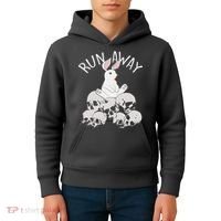 Run Away Bloody Bunny Skeleton Kids Hoodie thumb 4