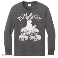 Run Away Bloody Bunny Skeleton Kids Long Sleeve Shirt thumb 0
